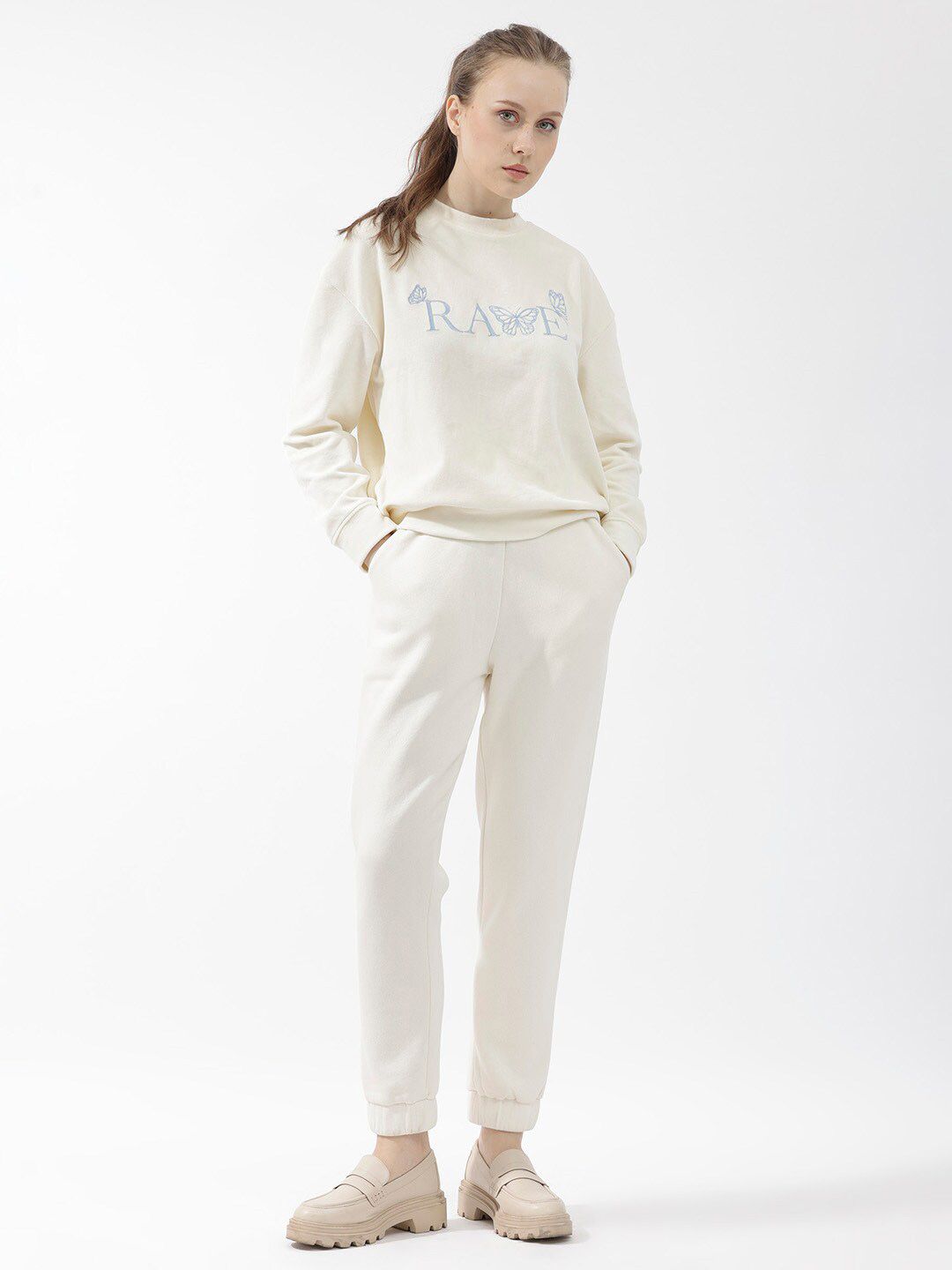 RAREISM Women Mid-Rise Slim-Fit Cotton Joggers