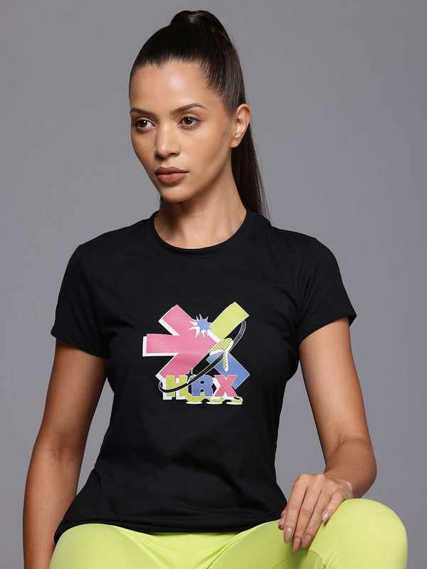 HRX by Hrithik Roshan Women Brand Logo Printed Slim Fit T-shirt