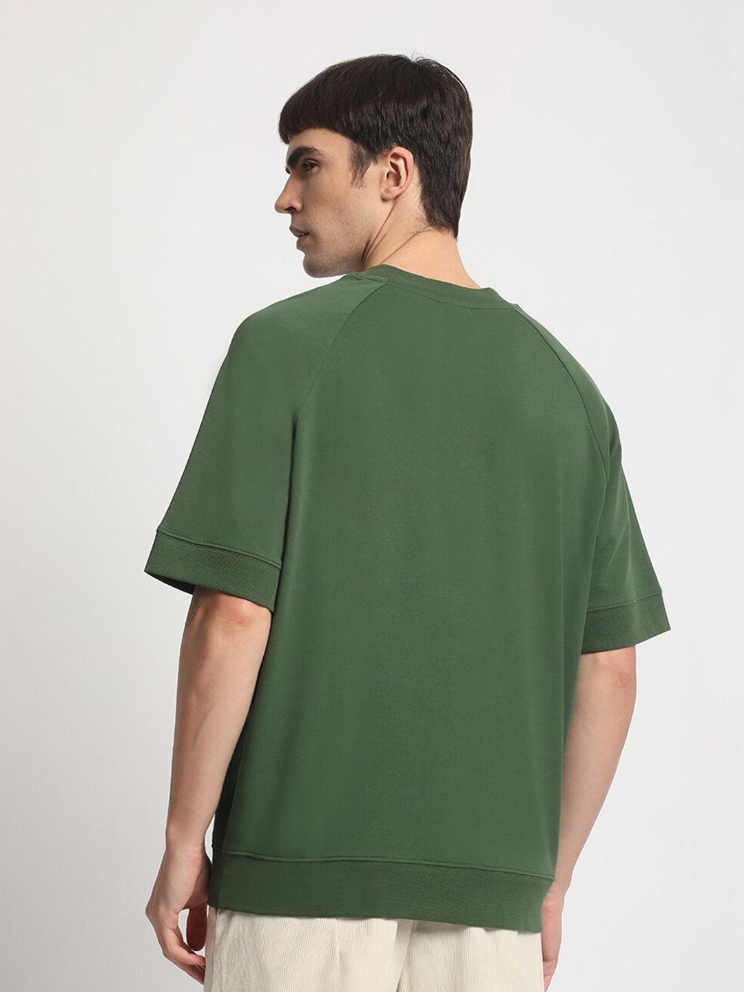 THE BEAR HOUSE Drop Sholuder Round Neck Loose Fit Cotton T-shirt