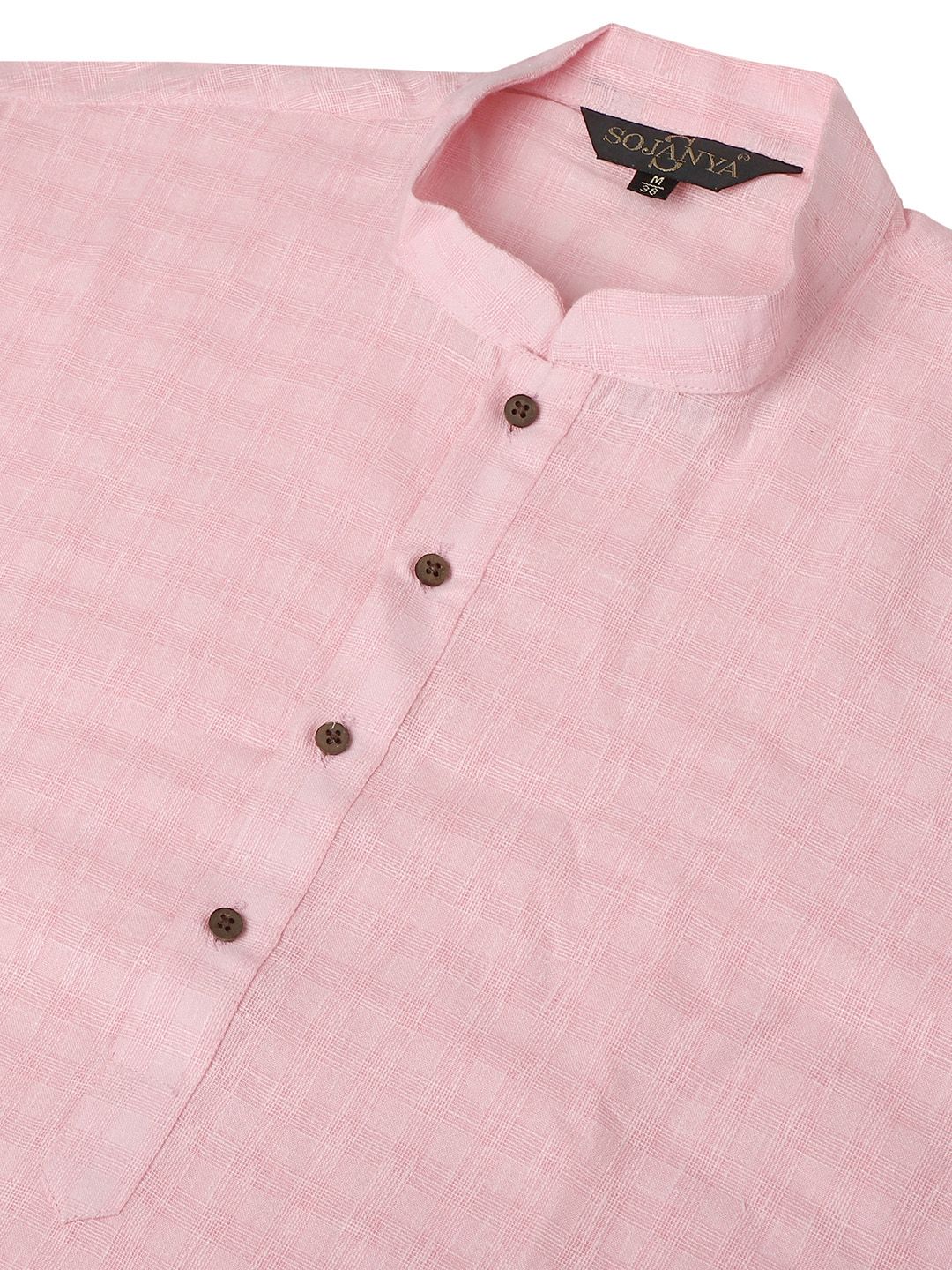 SOJANYA Checked Mandarin Collar Long Sleeves Straight Kurta