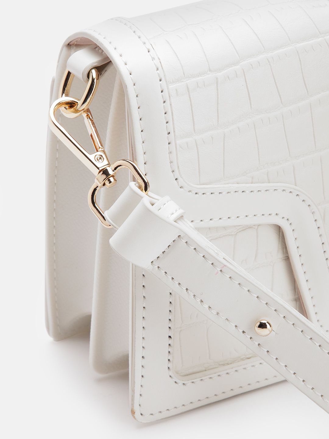 Lino Perros Croc-Textured Structured Sling Bag