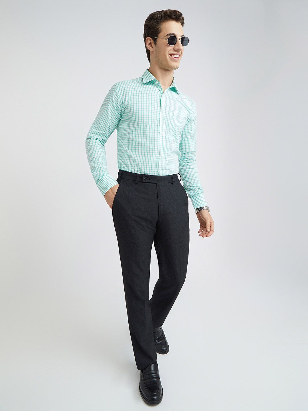 Park Avenue Slim Fit Checked Formal Shirt