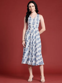 Anouk Floral Printed A-Line Ethnic Dress