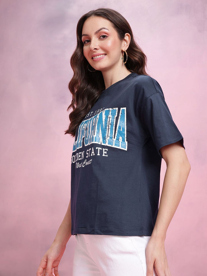 DressBerry Typography Print Relaxed Pure Cotton T-shirt