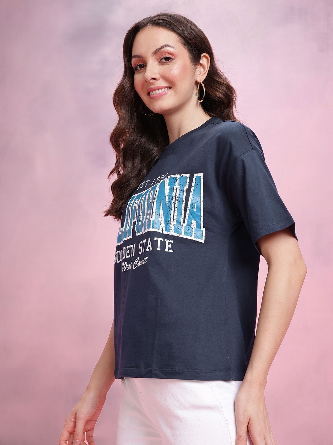 DressBerry Typography Print Relaxed Pure Cotton T-shirt