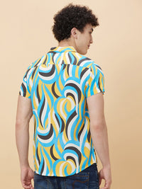 Being Human Slim Fit Geometric Printed Casual Shirt