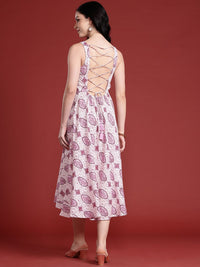 Anouk Floral Printed A-Line Ethnic Dress