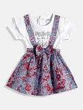 Moms Love Infant Girls Floral Print Bow Detail Pleated Fit & Flare Dress