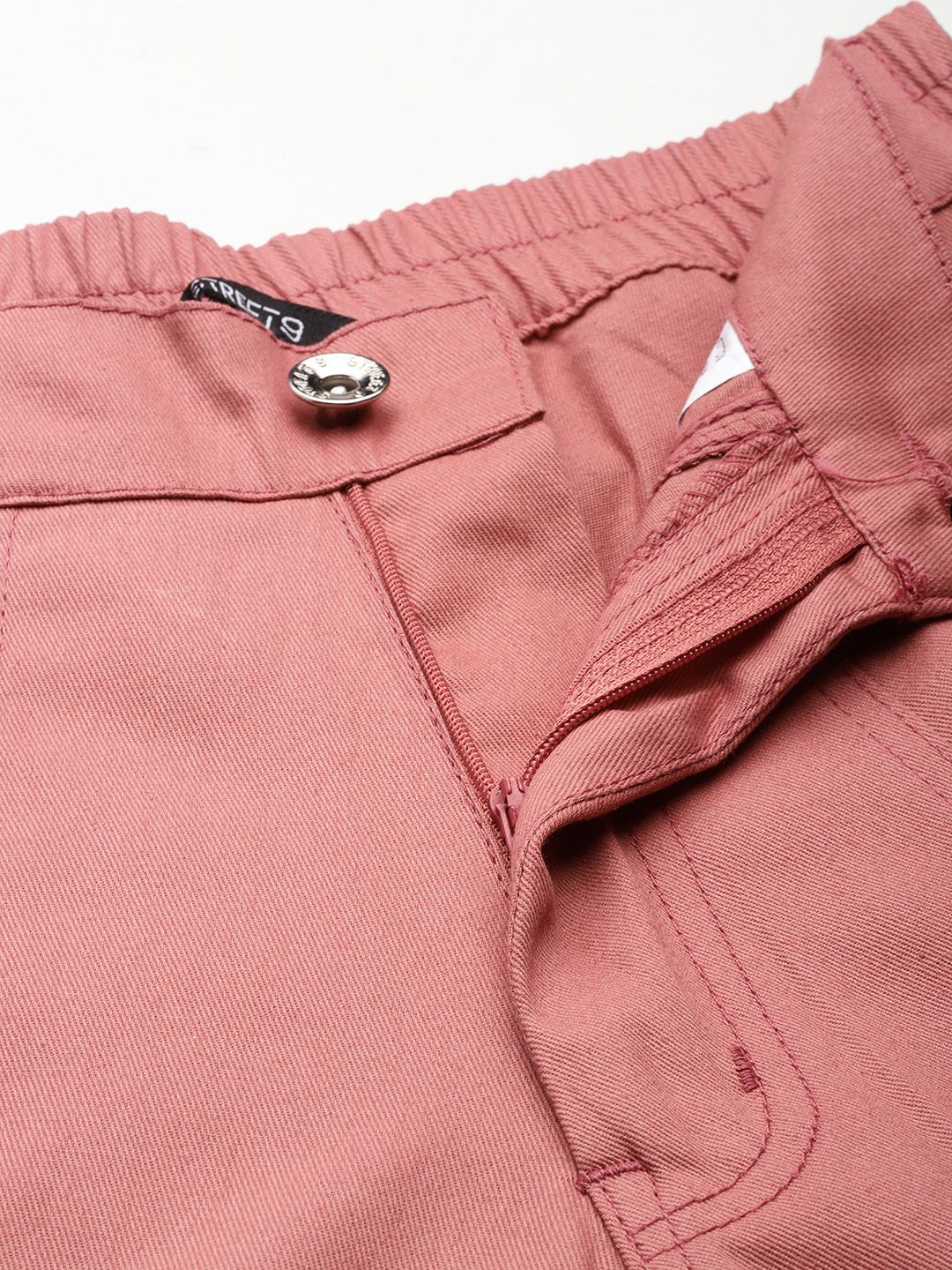 STREET 9 Women Pure Cotton Wide Leg Cargos Trouser