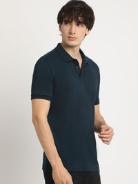 THE BEAR HOUSE Men Solid Slim Fit Polo Neck Tshirt