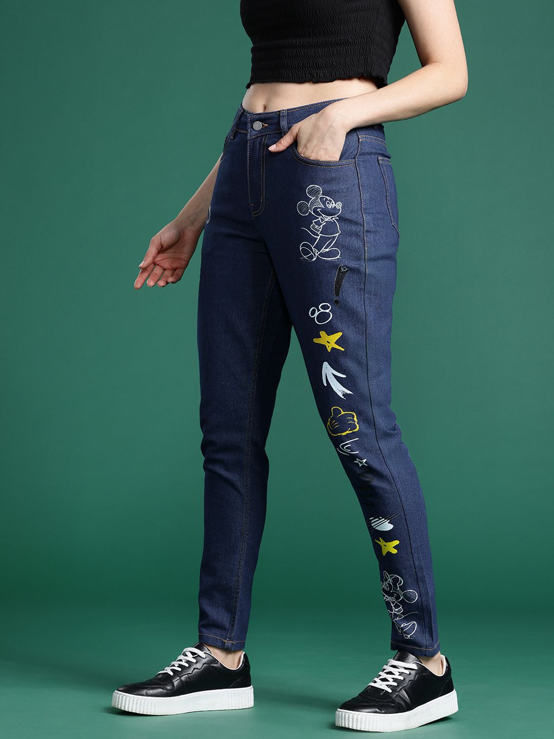 DressBerry Women Printed Mom Fit Jeans