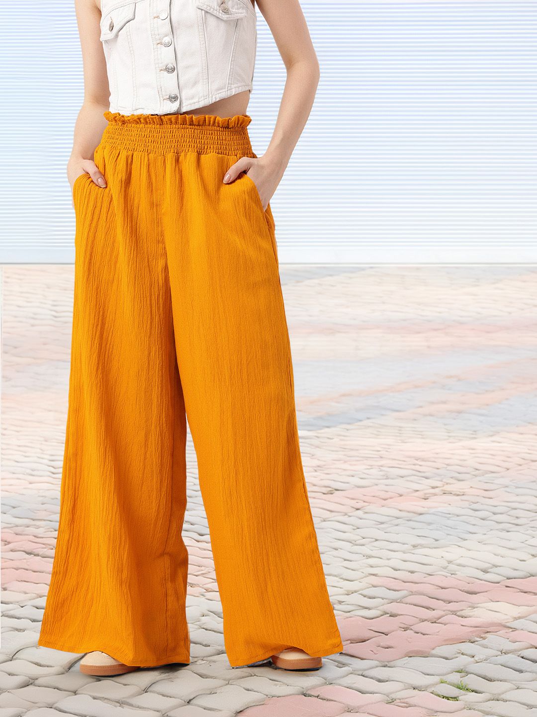 Women Korean All-Day Ease Wide Leg Trousers