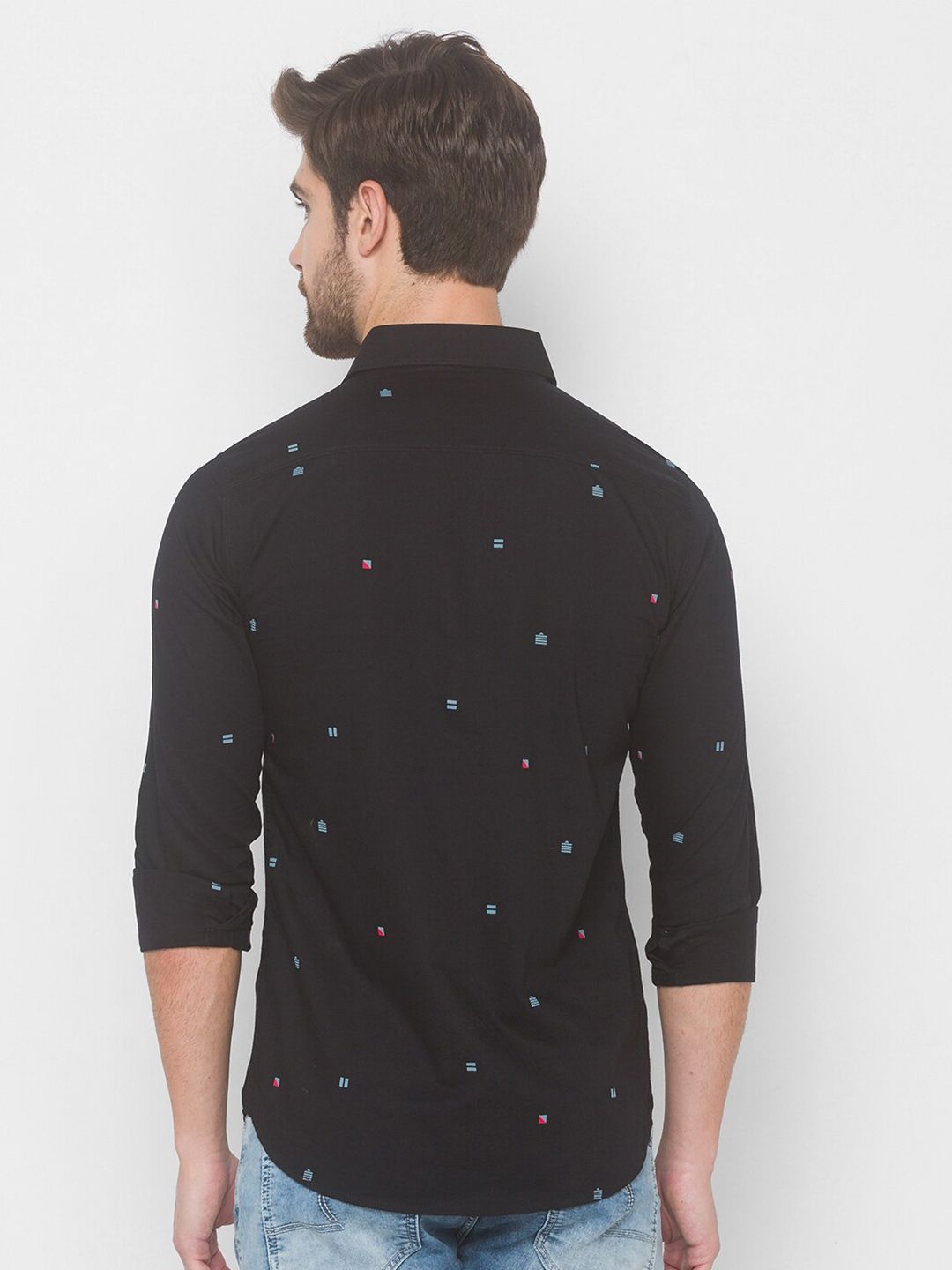 SPYKAR Men Black Printed Casual Shirt