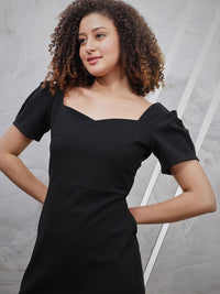 Athena Ruffled Sweetheart Neck Fit & Flare Dress