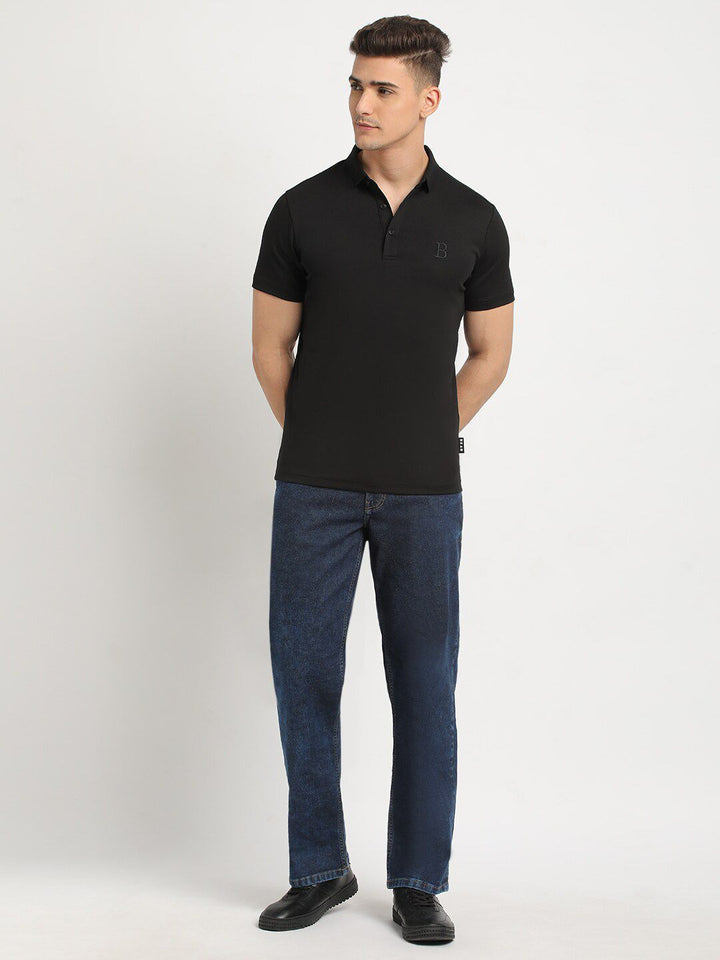 THE BEAR HOUSE Polo Collar Short Sleeves Slim Fit T-shirt