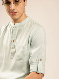 Anouk Solid Mandarin collar Pathani Short Kurta