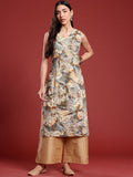 Anouk Floral Print Straight Kurta