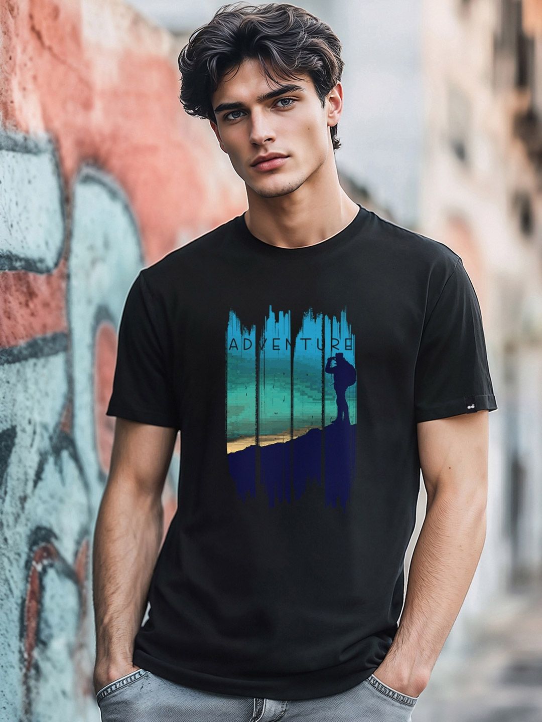 Bewakoof Men Black Printed T-shirt