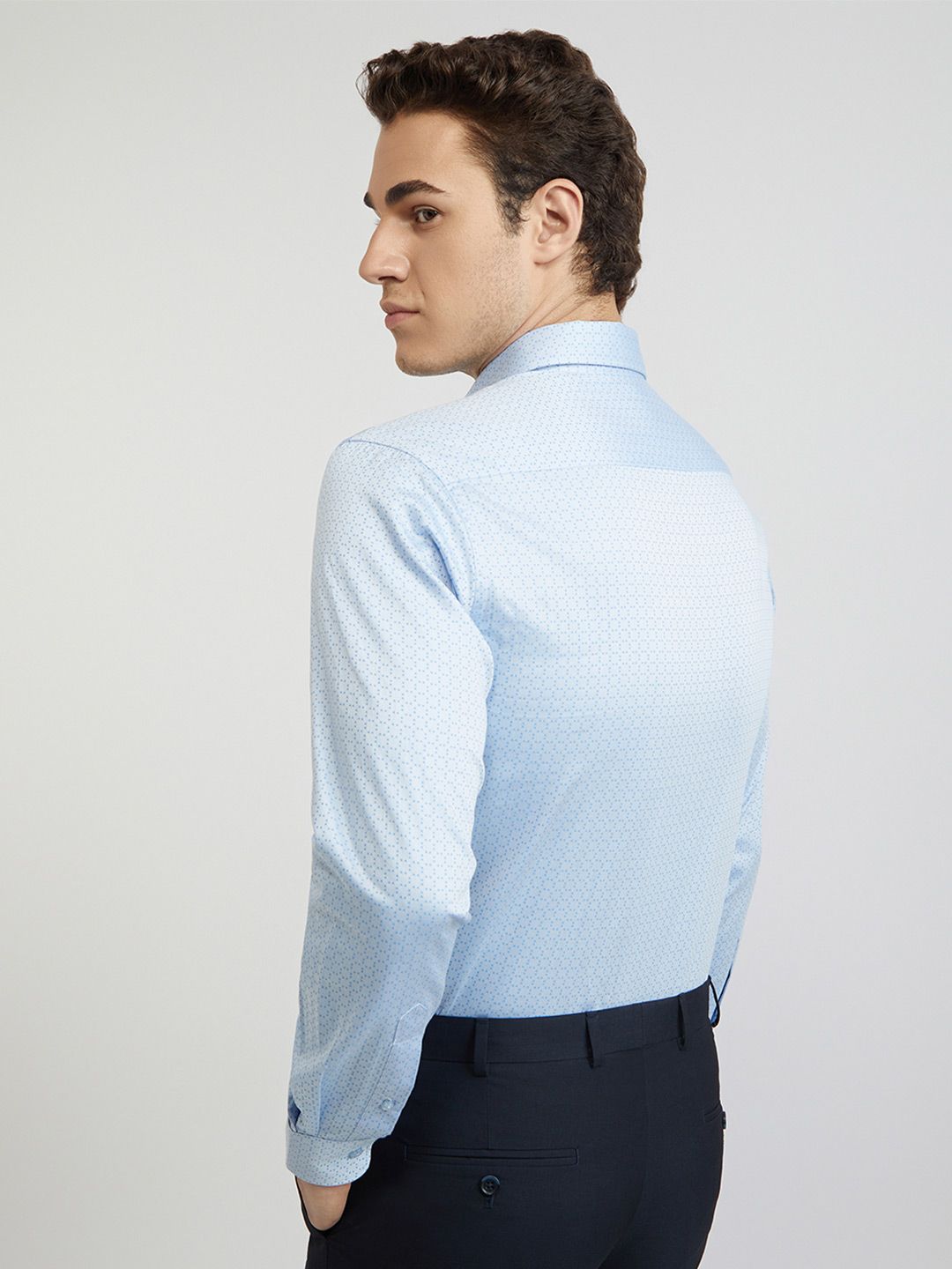 Raymond Self Design Slim Fit Pure Cotton Opaque Formal Shirt