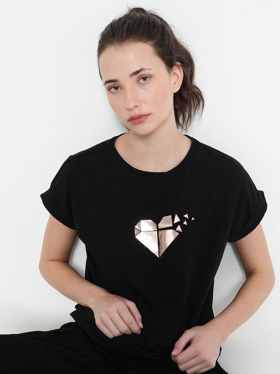 RAREISM Brahe Graphic Printed Extended Sleeves Cotton T-shirt