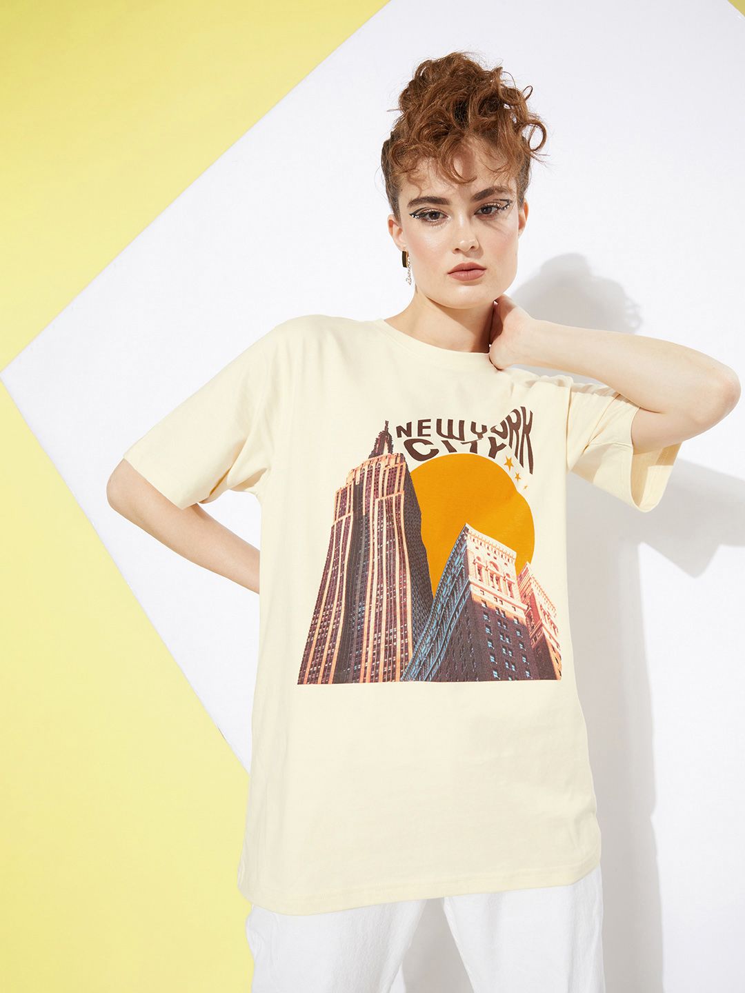 DILLINGER Women Graphic Printed Oversized T-shirt