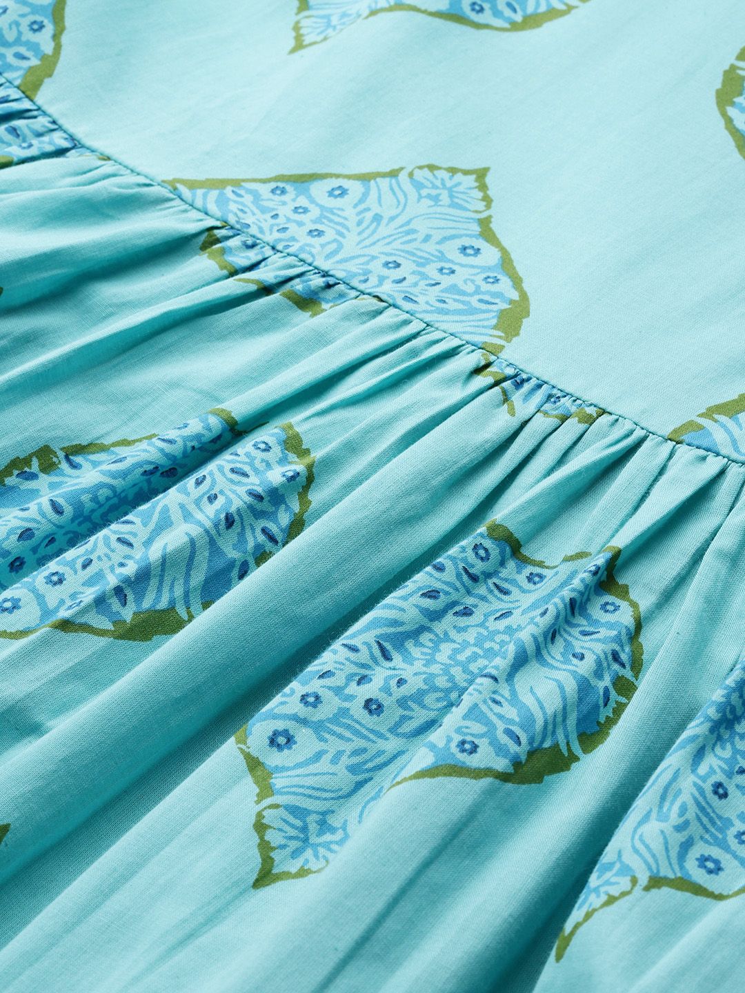 Indo Era Floral Printed Pure Cotton Kurta with Trousers