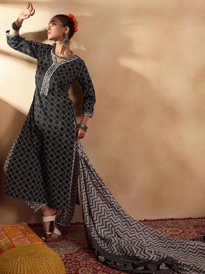 Indo Era Printed Regular Pure Cotton Kurta with Salwar &  Dupatta