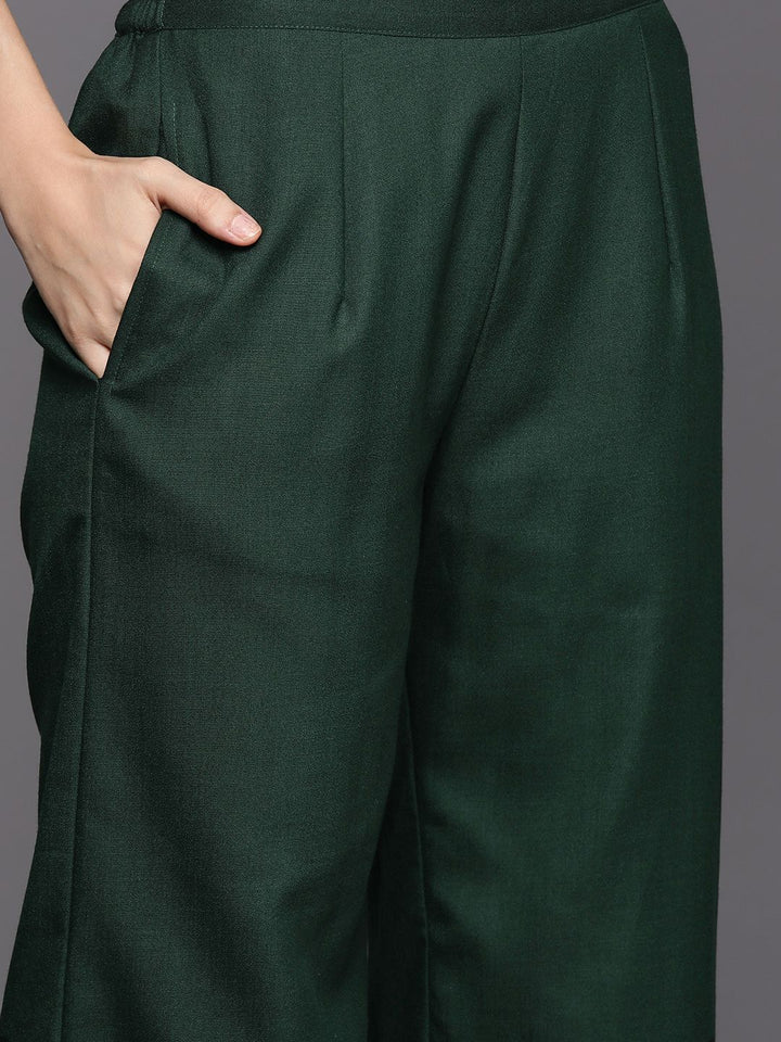 Indo Era Women Green Yoke Design Regular Kurta with Palazzos & With Dupatta