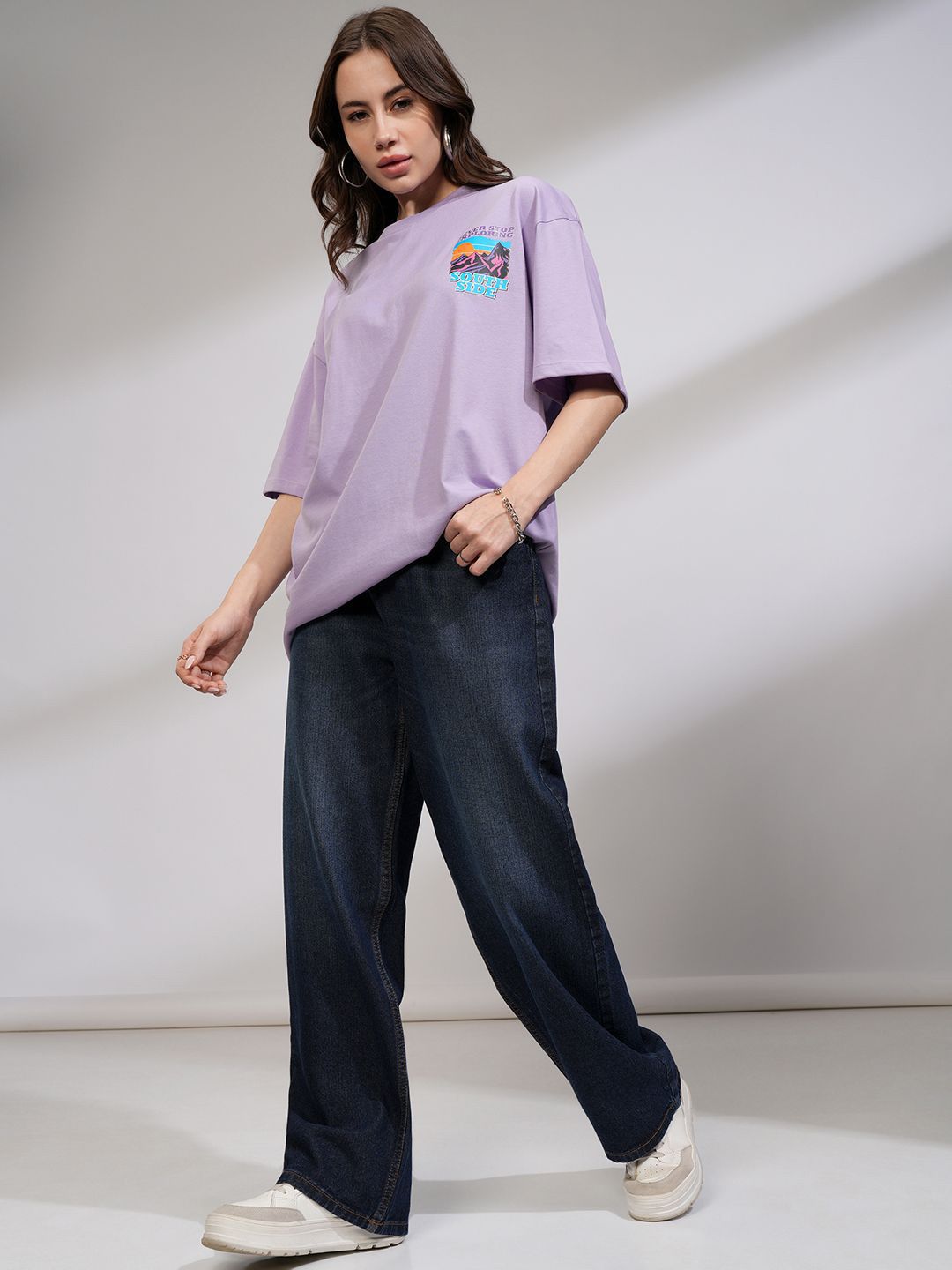 Street By Tokyo Talkies Women Pure Cotton Straight Fit Jeans