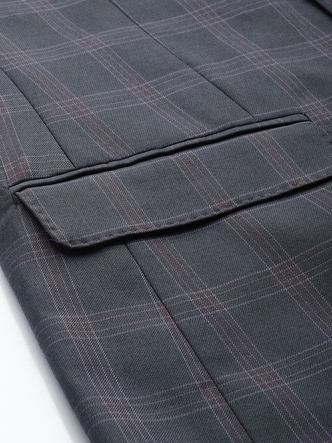 Park Avenue Checked Notched Lapel Single-Breasted Formal 2 Piece Suits