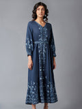 W Women Blue & White Floral Maxi Dress