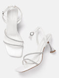Lino Perros Rhinestones Embellished Mid-Top Party Slim Heels
