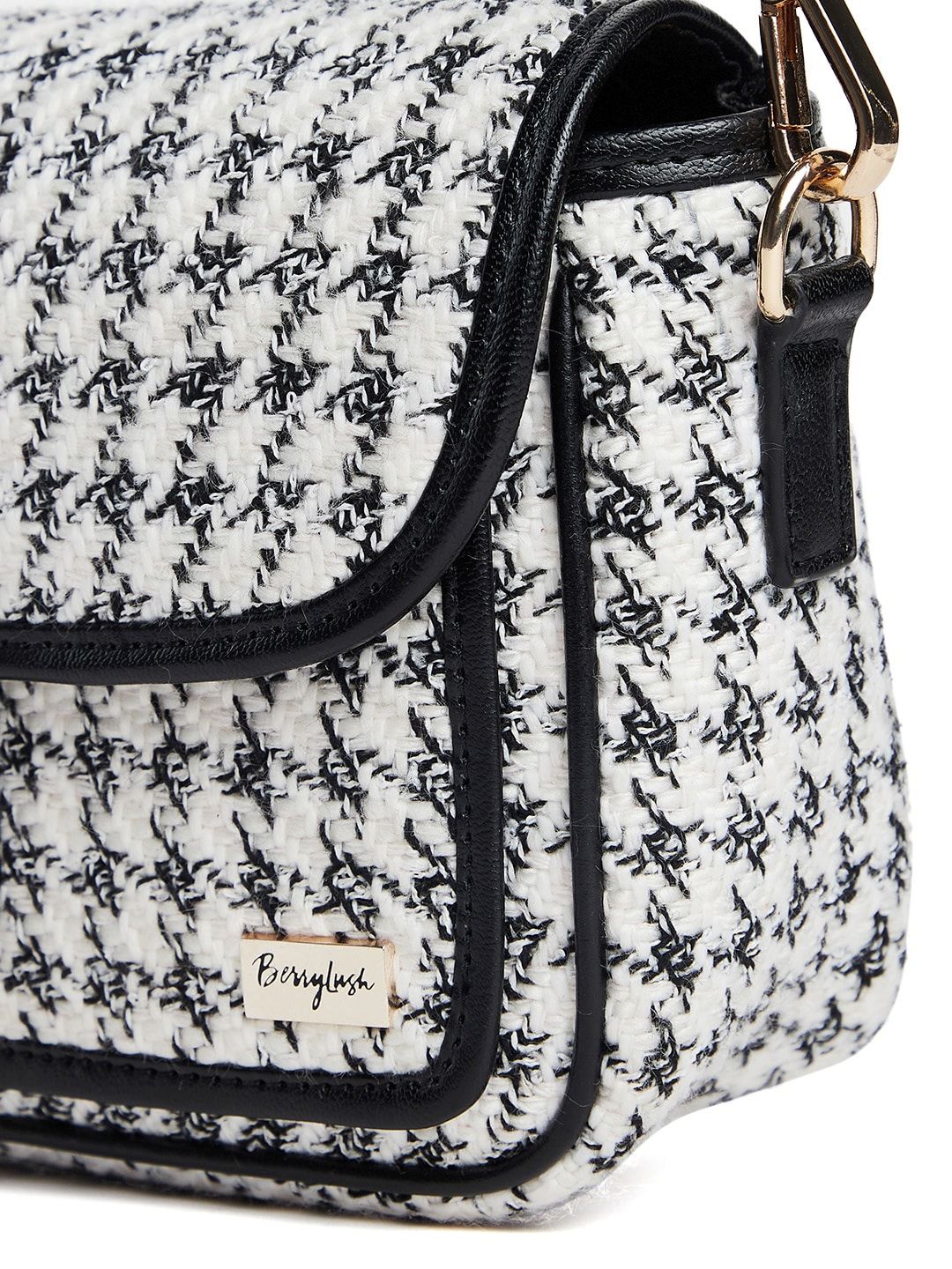 Berrylush White Textured Structured Shoulder Bag