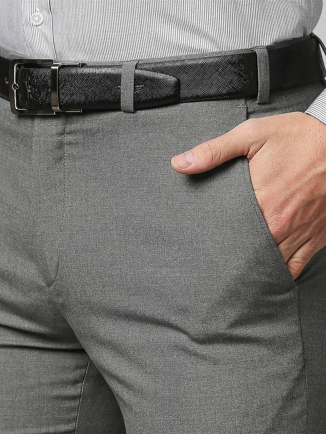 Raymond Men Grey Slim Fit Trousers