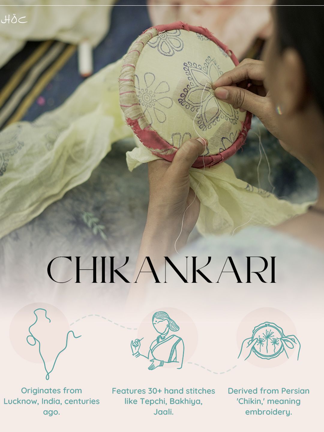 House of Chikankari Women White Kota Chikankari Embroidered Kurta