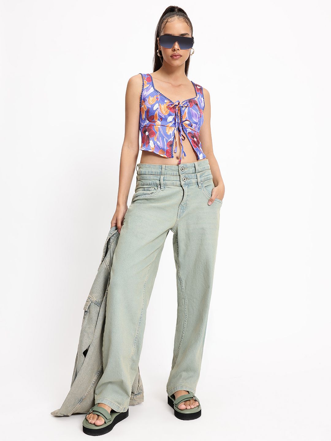 DressBerry Floral Frenzy Corset Crop Top