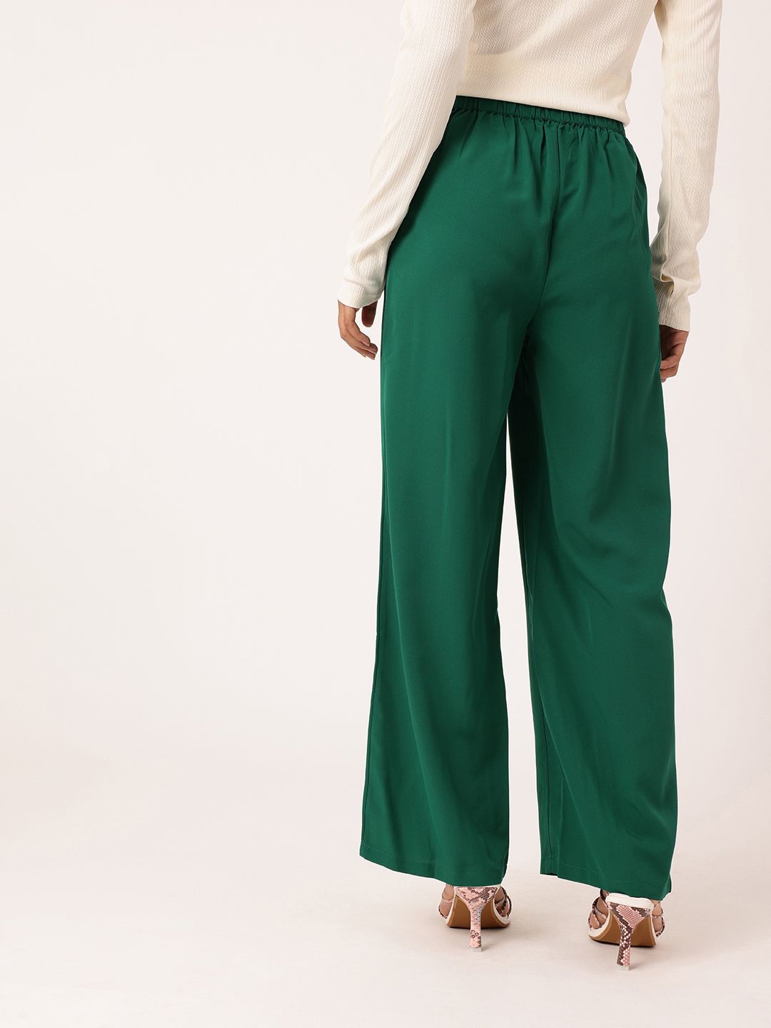 DressBerry Women Emerald Eleganza Straight Fit Trousers