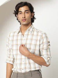 RARE RABBIT Men Fernie Slim Fit Tartan Checked Cotton Shirt