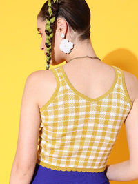STREET 9 Yellow Checked Top