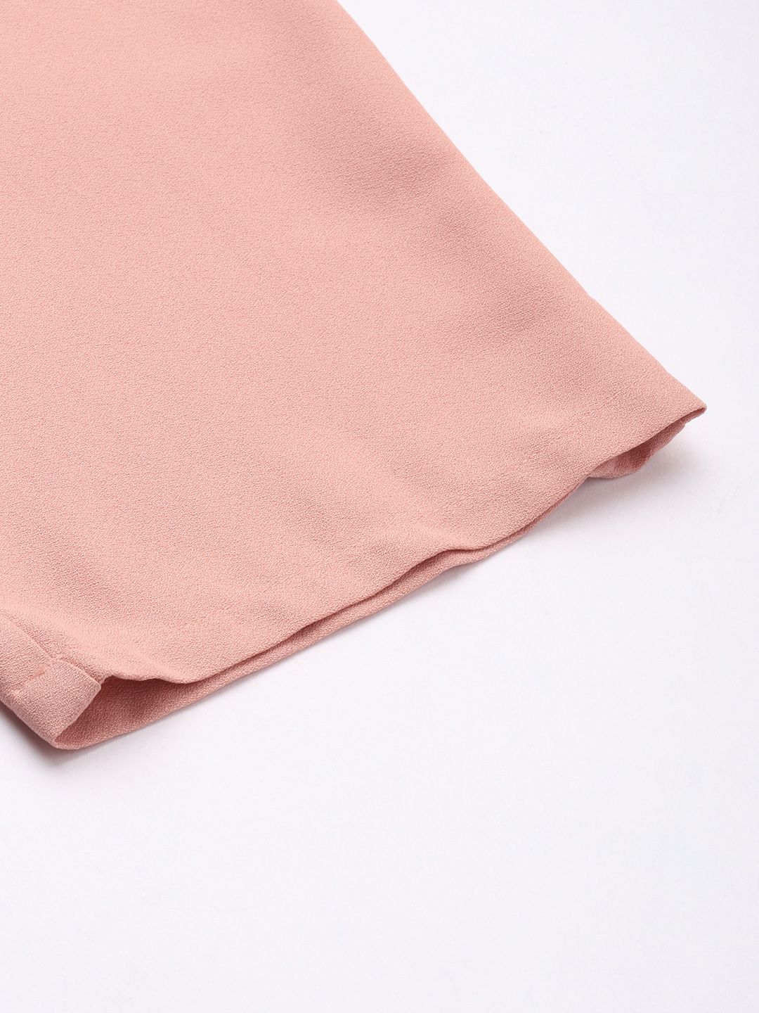 all about you Women Pink Solid Cropped Regular Trousers with Waist Tie-Up detail