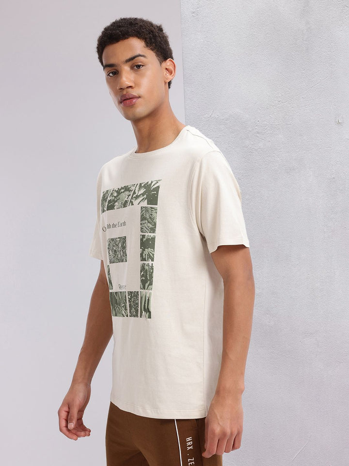 HRX by Hrithik Roshan Men Printed Pure Cotton Yoga T-shirt