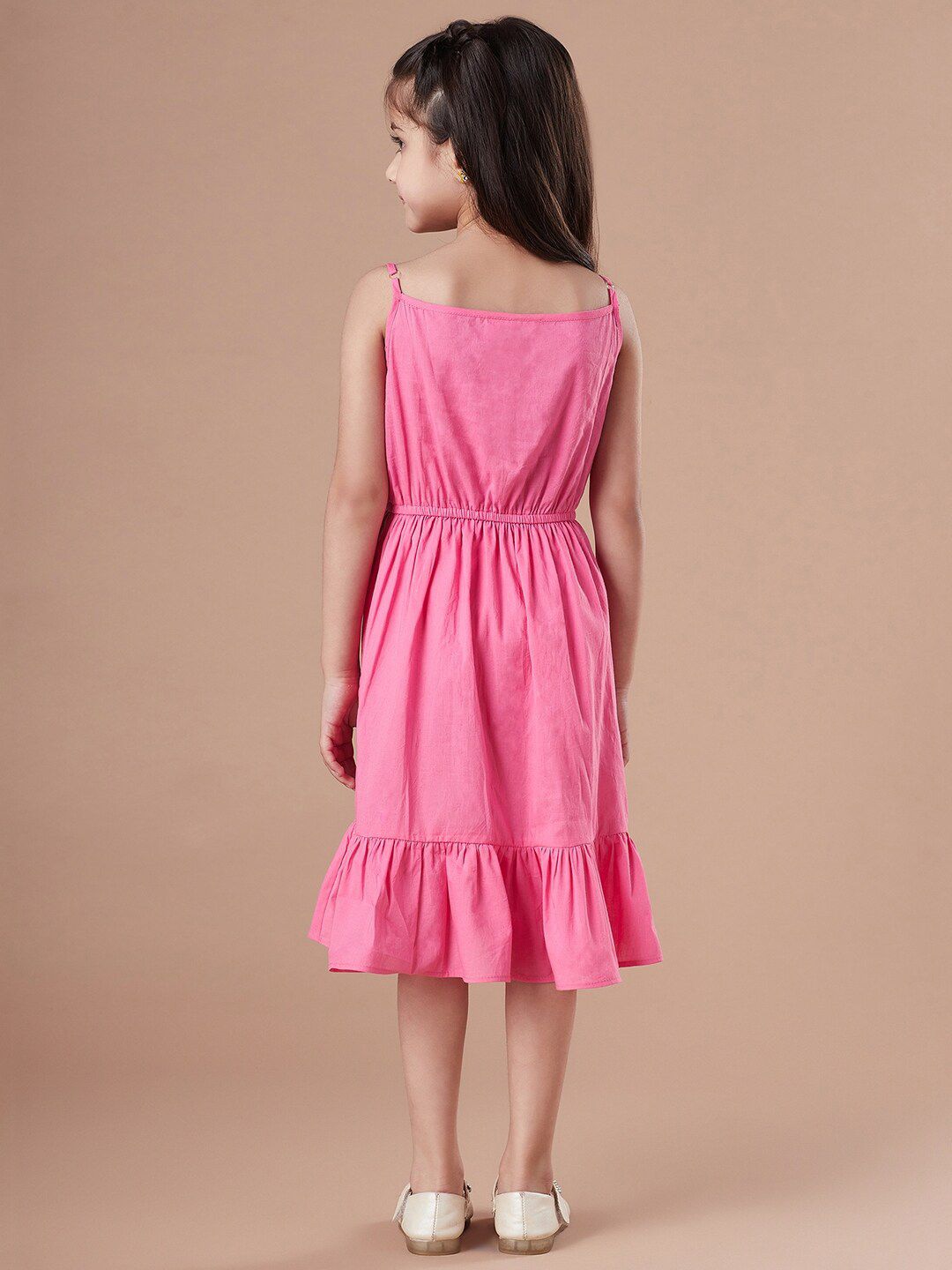 pspeaches Girls Print Fit & Flare Dress With Shrug