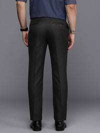 Raymond Men Textured Slim Fit Mid-Rise Formal Trousers