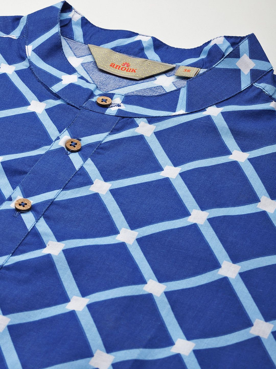 Anouk Pure Cotton Geometric Print Straight Kurta