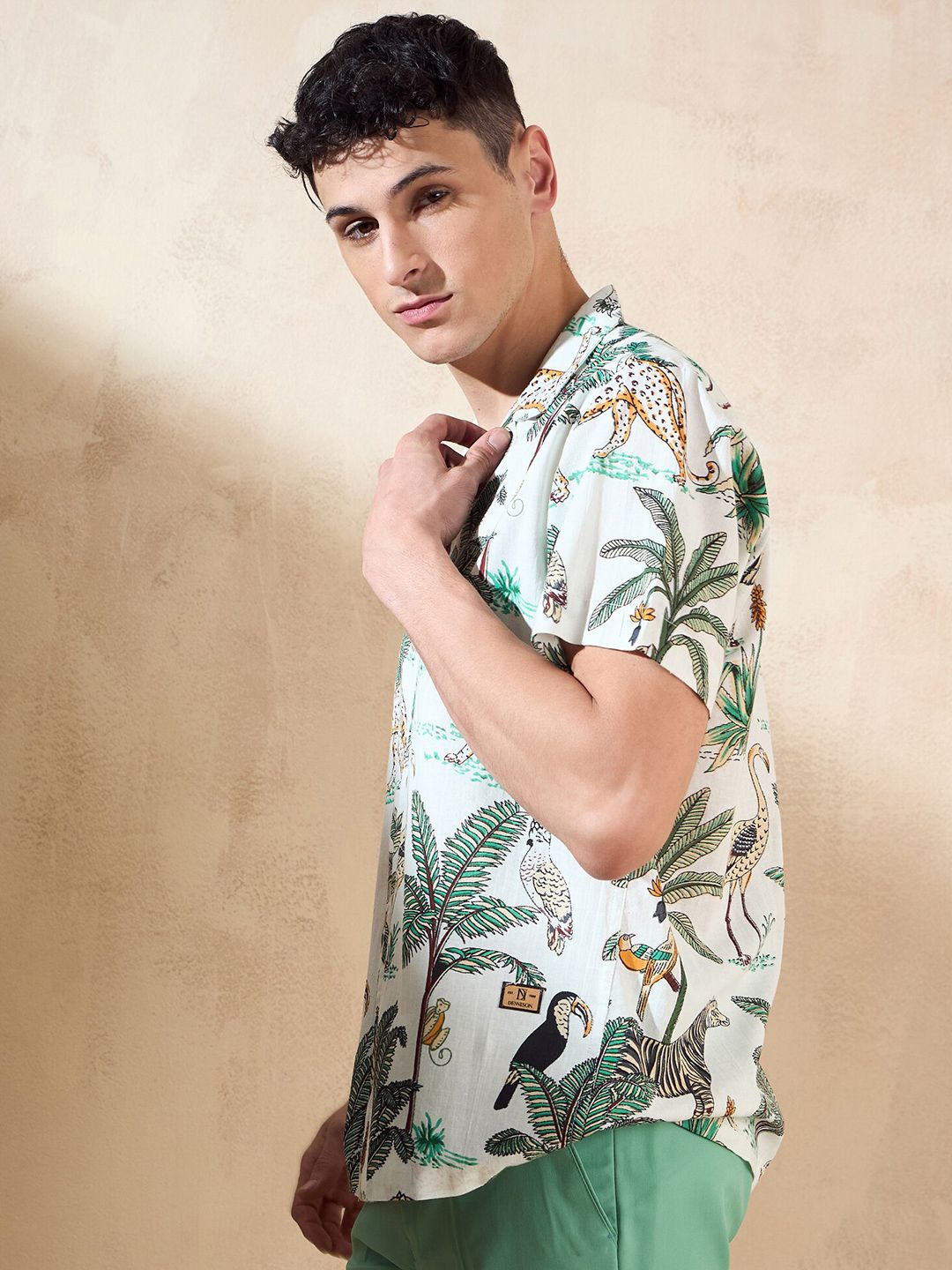 DENNISON Block Printed Oversized Casual Shirt