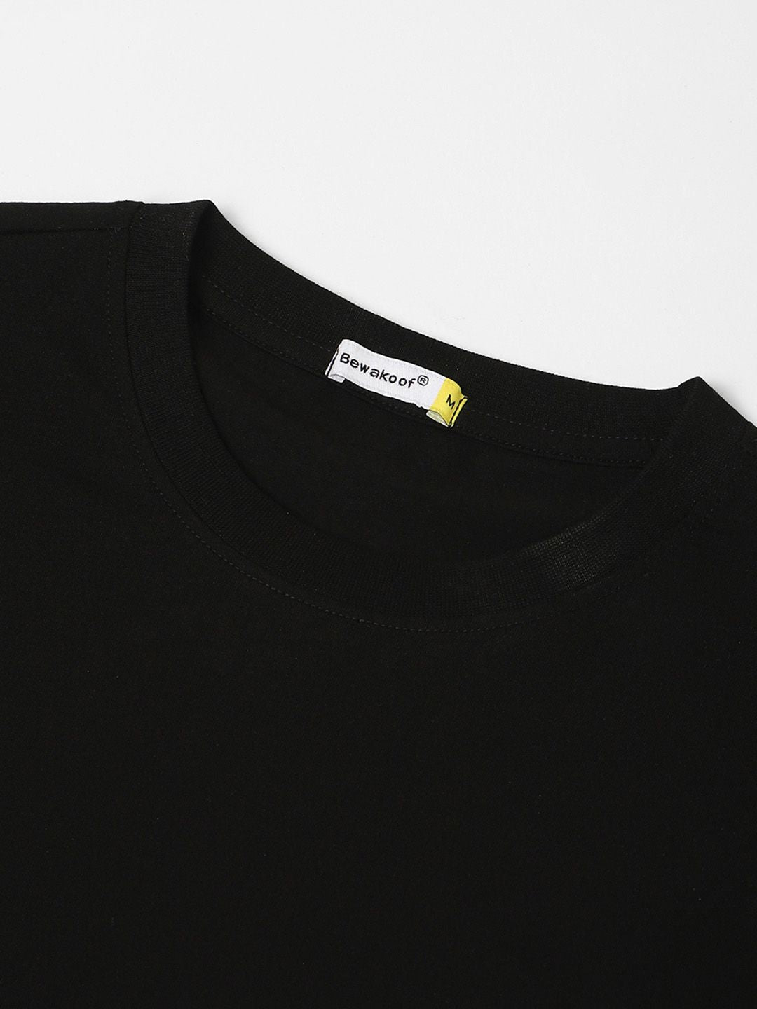 Bewakoof Men Black Printed Pure Cotton T-shirt