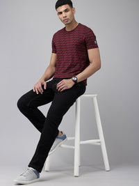 SPYKAR Geometric Printed Slim Fit T-shirt