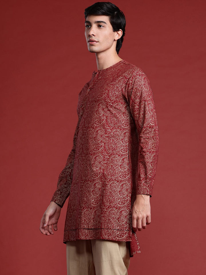 Anouk Tyohaar Collection Cotton Paisley Print High-Low Kurta