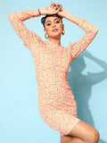 STREET 9 Women Attractive Peach Floral Dress