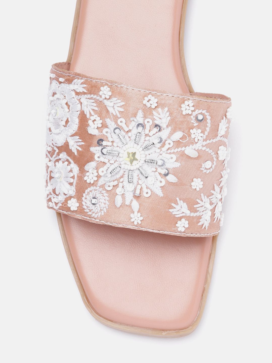 Anouk Women Floral Embroidered Open Toe Flats